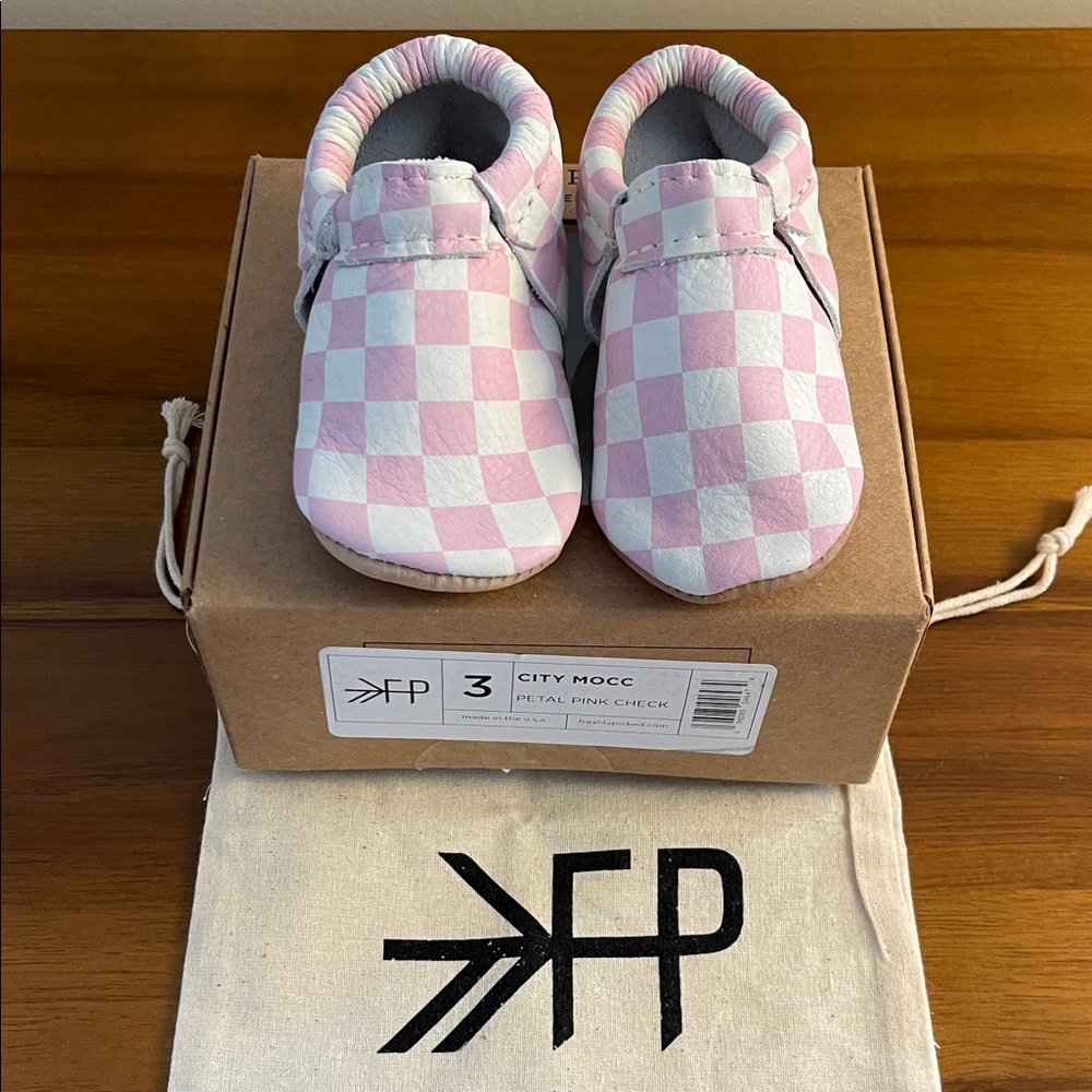 Freshly Picked City Mocc - Pink and White Check